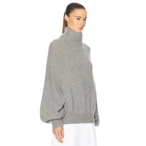 KHAITE Morris Cashmere Sweater in Granite Grey - Picture 4 of 6